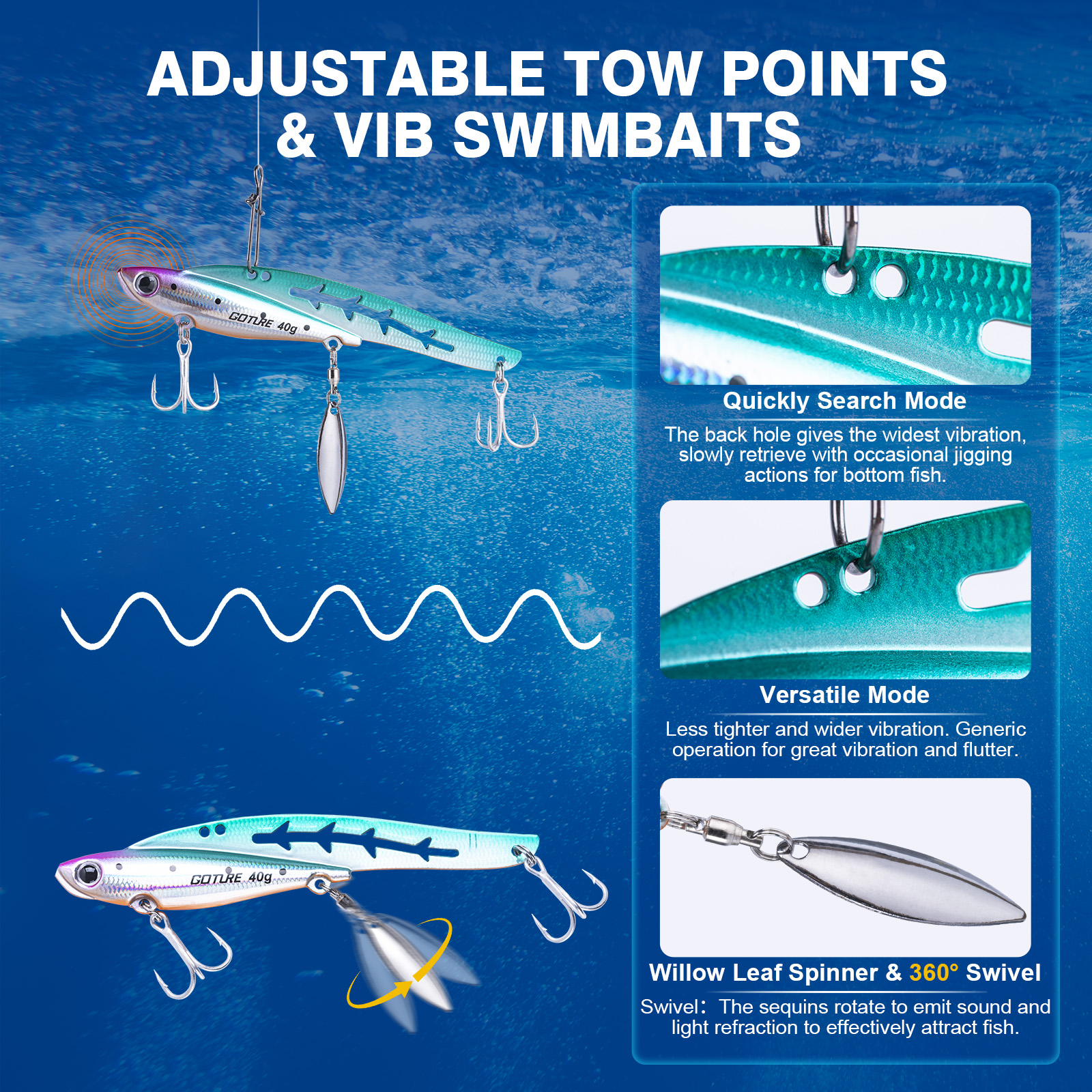 Goture Fishing Lures 5pcs Meta - مراجعة Fishing Lure Blade Bait وسعره