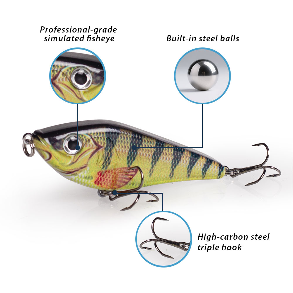 80mm/15.5g Muskies Jerkbait Pi - مراجعة Fishing Lure Jerkbait وسعره