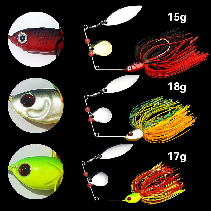 Bazooka 15g 18g Spinnerbait Fi - مراجعة Fishing Lure Buzzbait وسعره