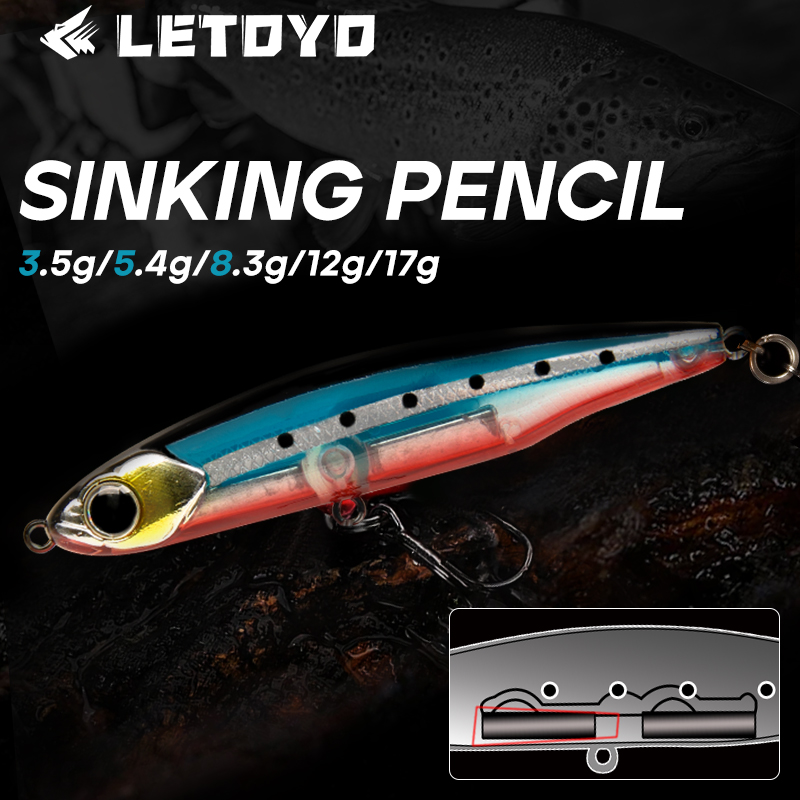LETOYO Sinking Pencil 17g 12g- - مراجعة Fishing Lure Swimbait وسعره