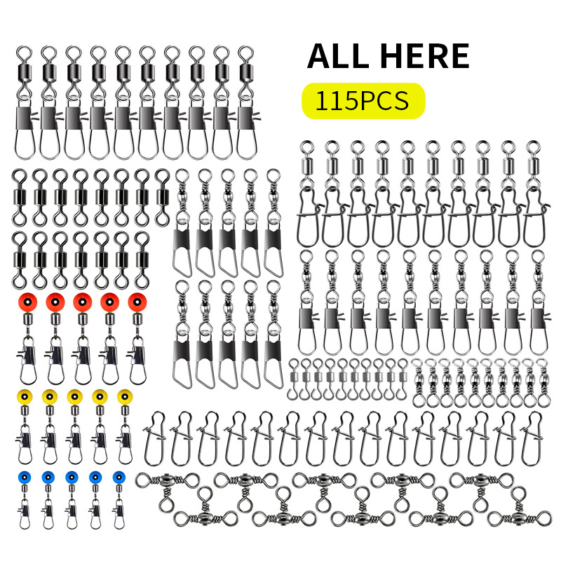 115pcs Fishing Swivel Connecto - مراجعة Fishing Lure Kit وسعره