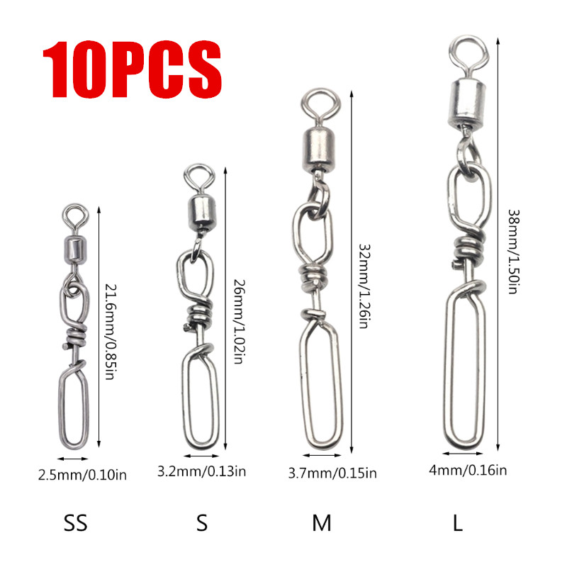 10Pcs Stainless Steel Quick Sn - مراجعة Fishing Lure Kit وسعره