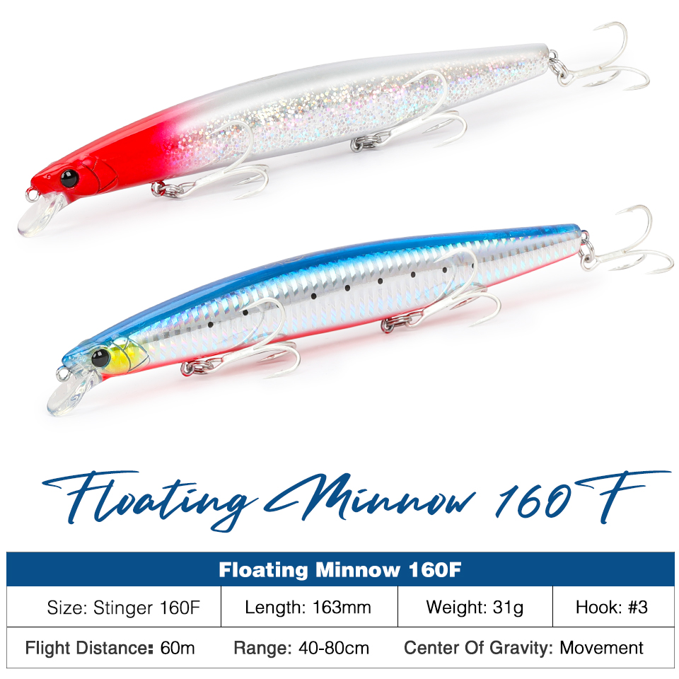 TSURINOYA 160F Floating Minnow - مراجعة Fishing Lure Topwater وسعره