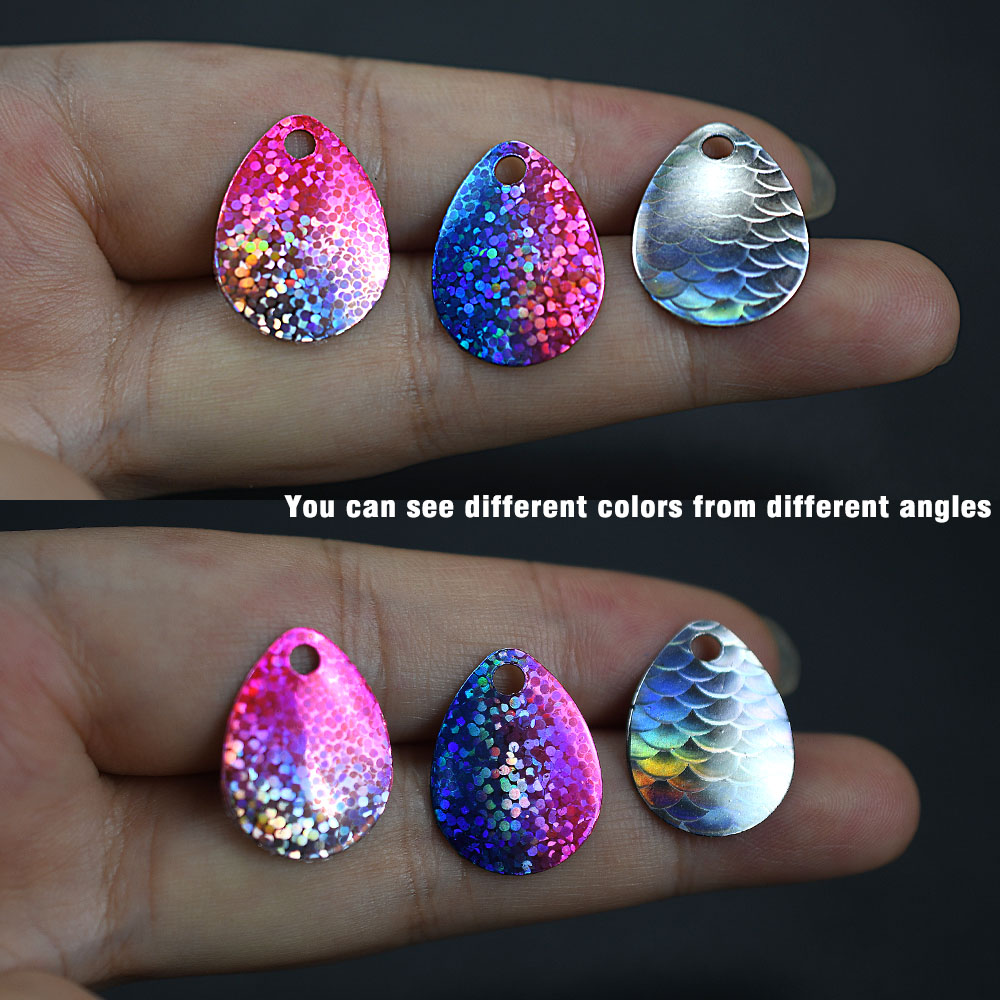 6Pcs Iridescent Fish Scale Spo - مراجعة Fishing Lure Blade Bait وسعره