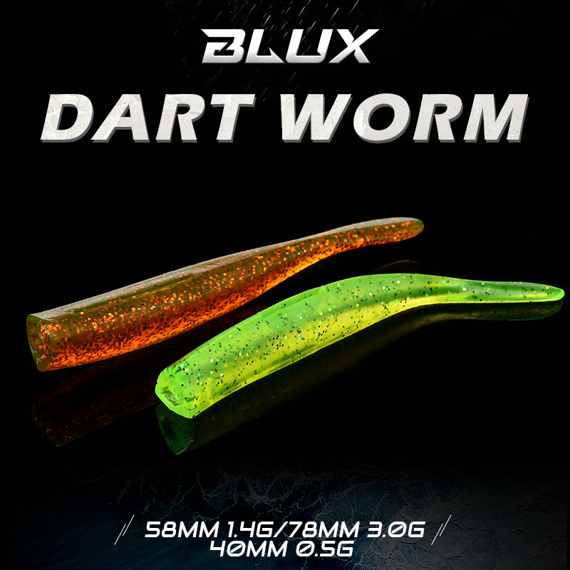 BLUX New Dart Worm Soft Bait 5 - مراجعة Fishing Lure Soft Plastic وسعره