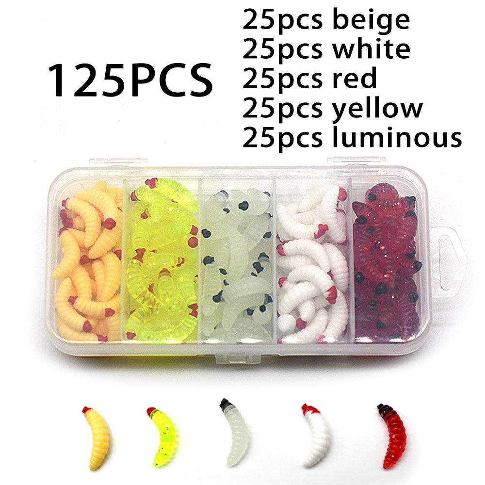 125Pcs Earthworm Fishing Bait  - مراجعة Fishing Lure Soft Plastic وسعره