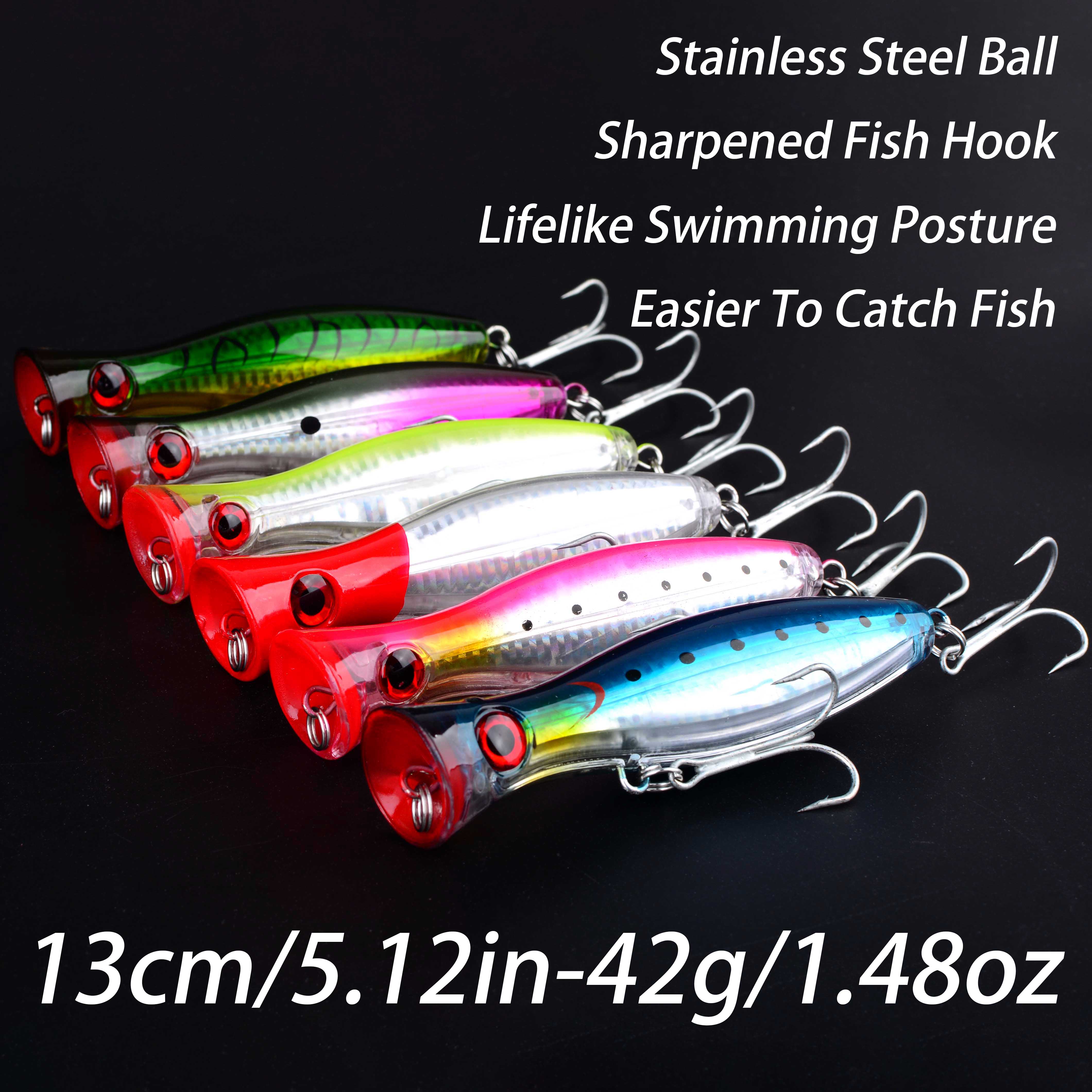 1pc 13CM 42g Big Popper Floati - مراجعة Fishing Lure Popper وسعره
